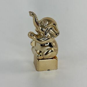 Rare Figural Elephant Lipstick Case Vintage Gold Tone Vanity Collectible